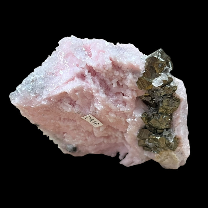 rhodochrosite PSM calcite avec pyrite Madem-Lakko Mine, Cassandra Mines, Grece DA16