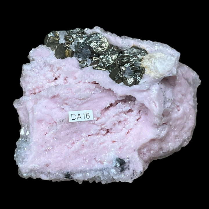 rhodochrosite PSM calcite avec pyrite Madem-Lakko Mine, Cassandra Mines, Grece DA16