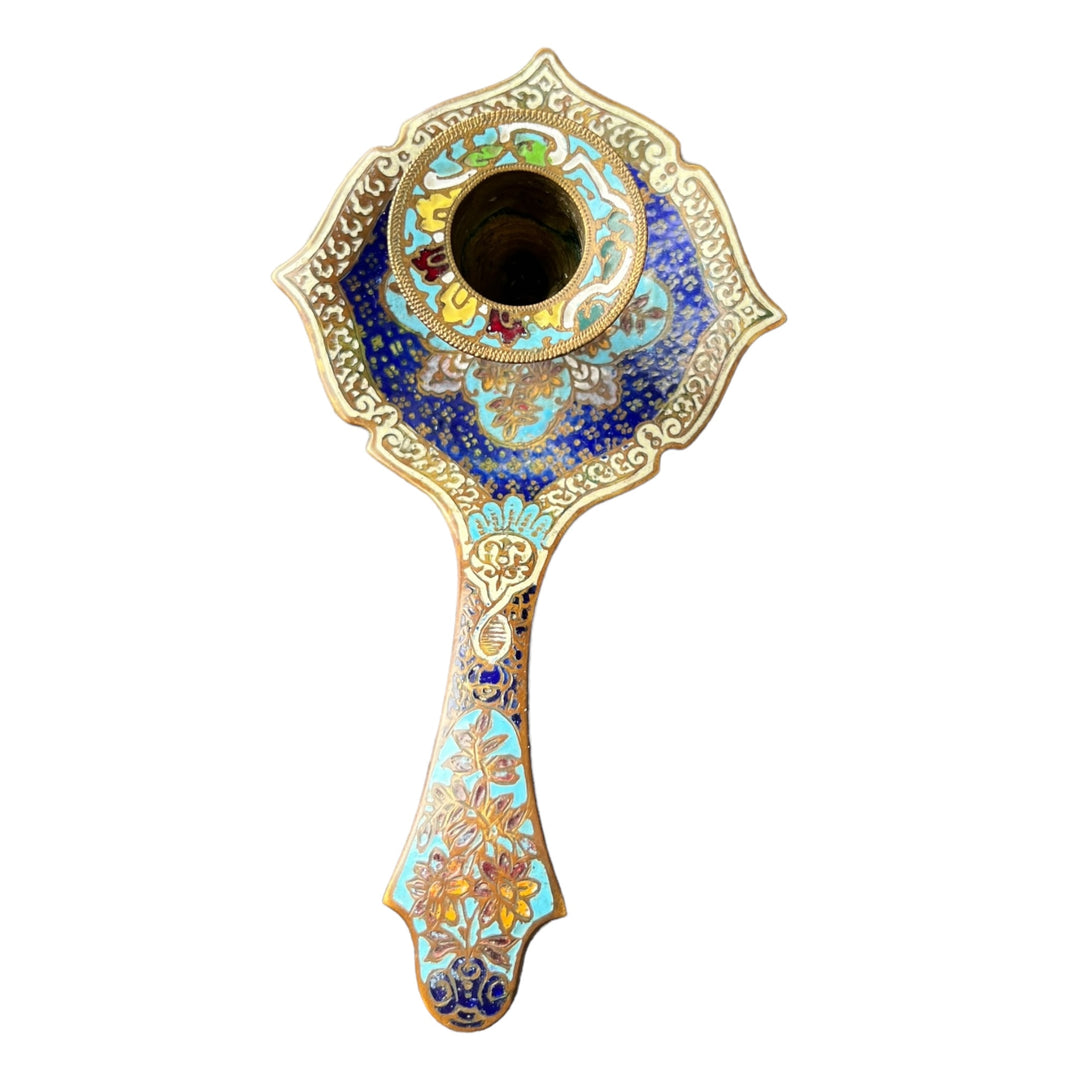 19th century cloisonné enamel hand candle holder