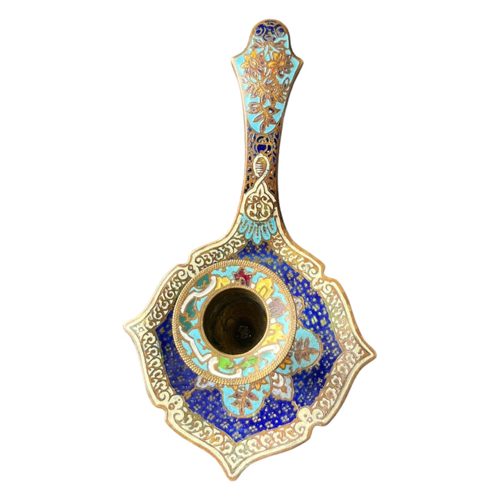 19th century cloisonné enamel hand candle holder