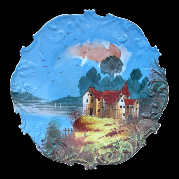 Dekorative Plattenlimoges XIXTH 31,5 cm