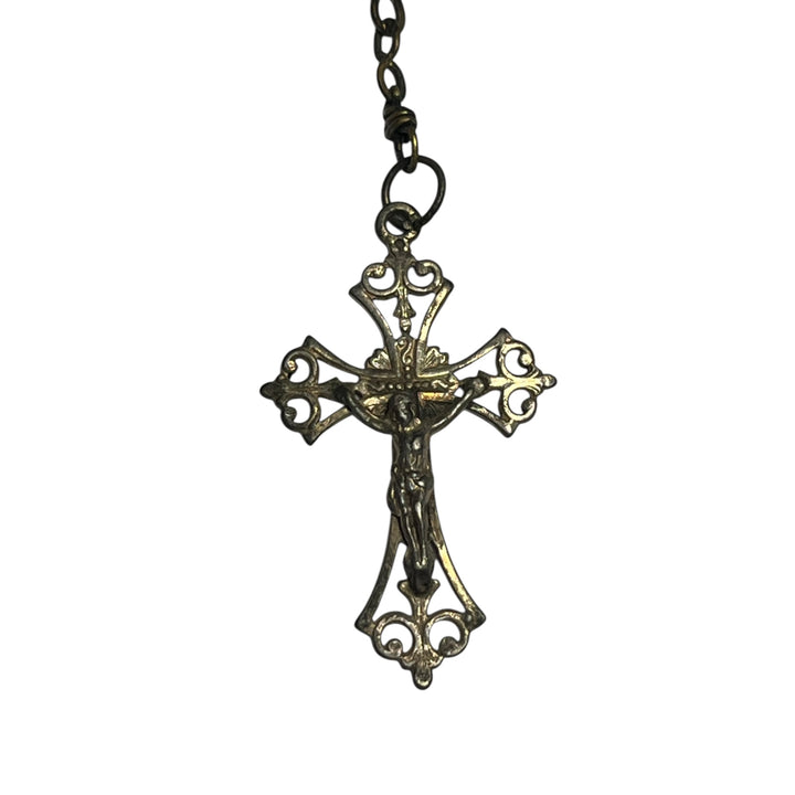 Art Deco rosary in mother -of -pearl and silver cross