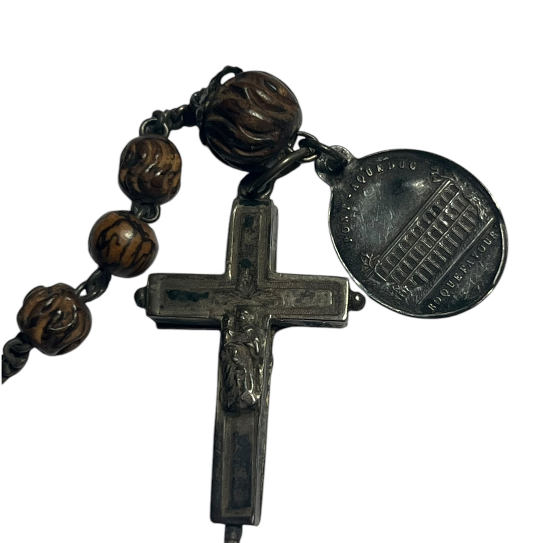 Rare rosary XIXth cowhide hermitage Saint Honnorat de Roquefavour Cavaillé-Col family