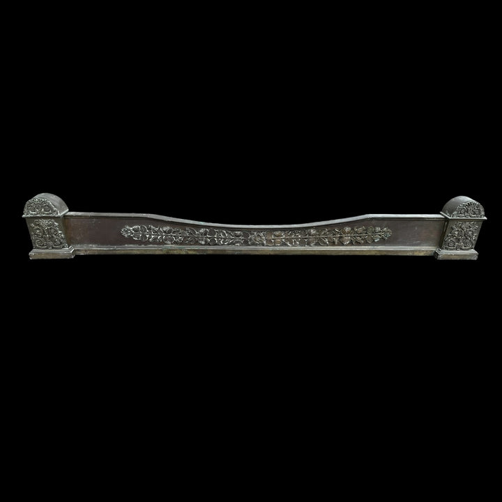 Barre de foyer en laiton à décor de roses Empire