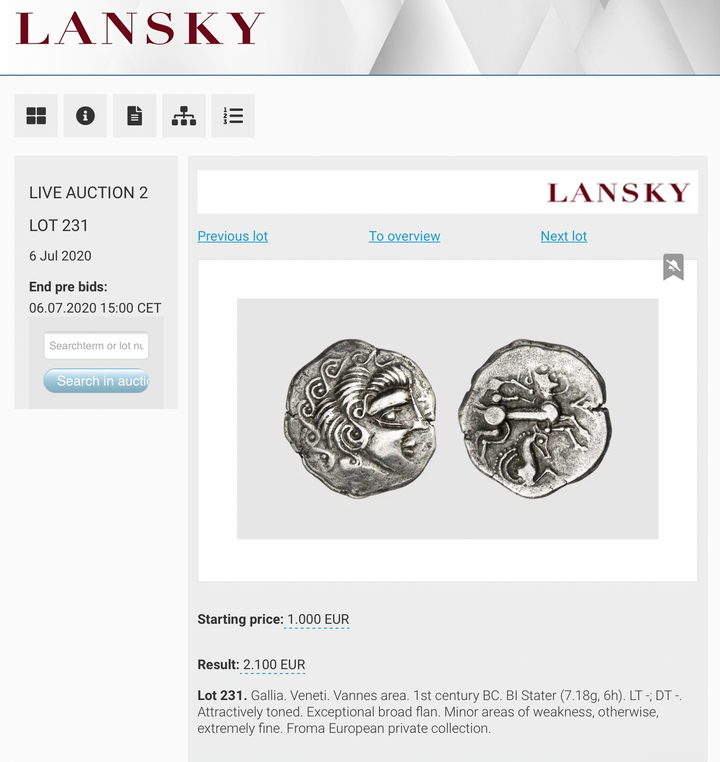 Venetic silver stater with hippocampus