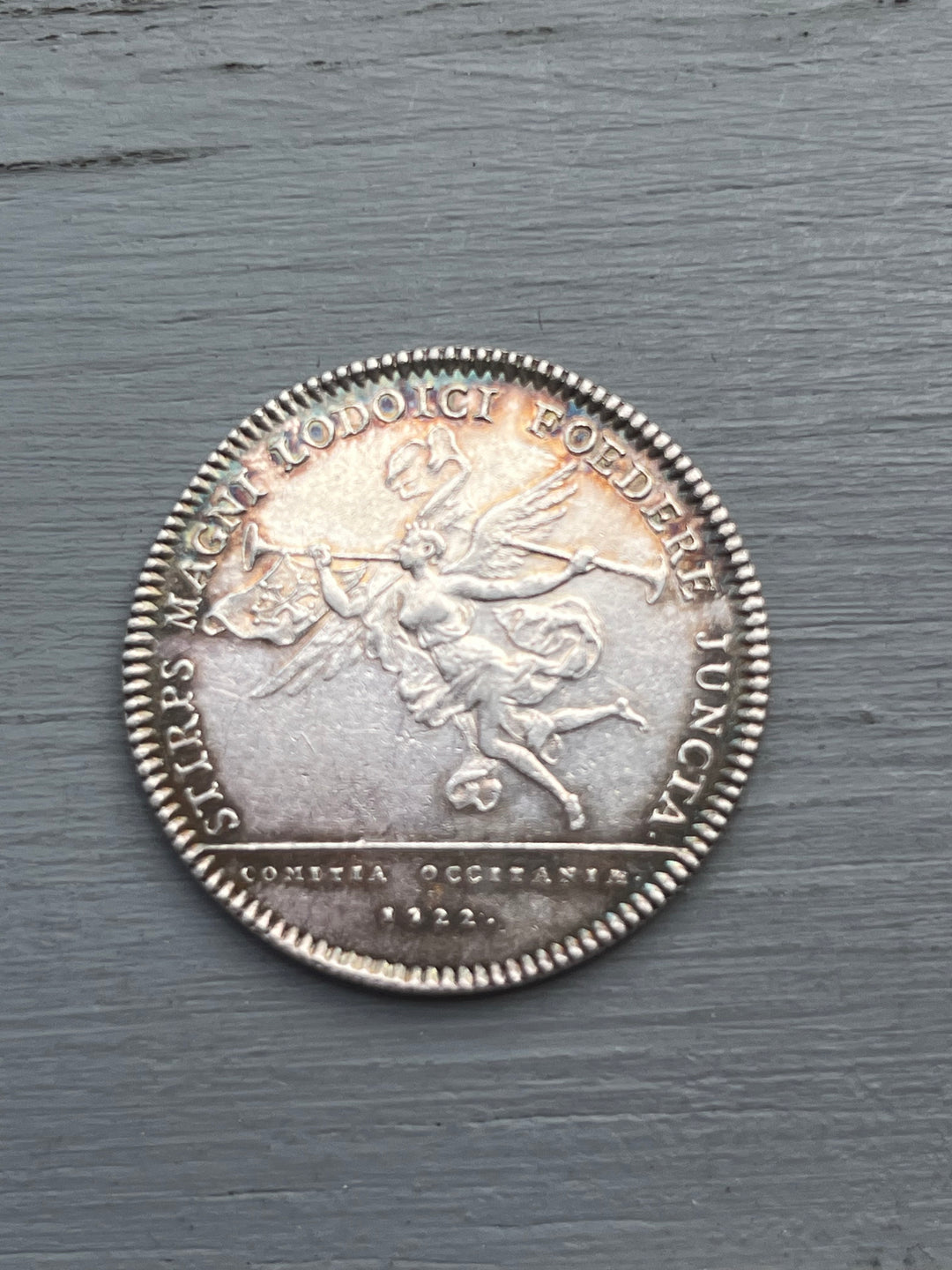 Silver Token, Languedoc Engagement Louis XV und Marie-Anne-Anne-Infantal von Spanien 1722