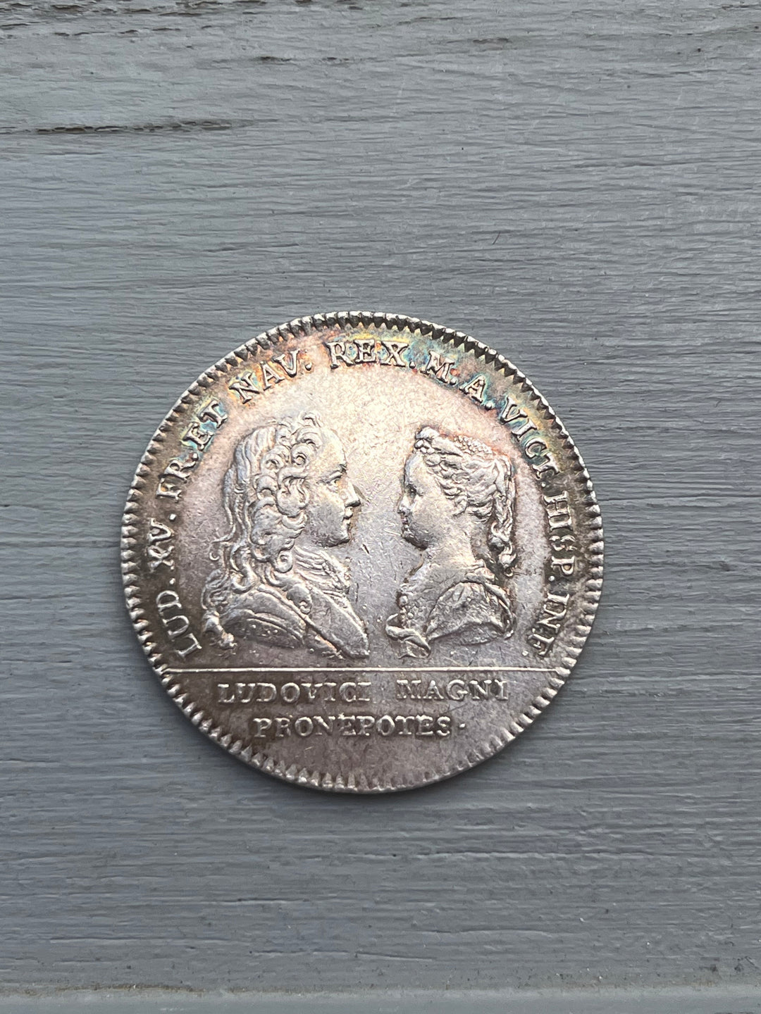 Silver Token, Languedoc Engagement Louis XV und Marie-Anne-Anne-Infantal von Spanien 1722