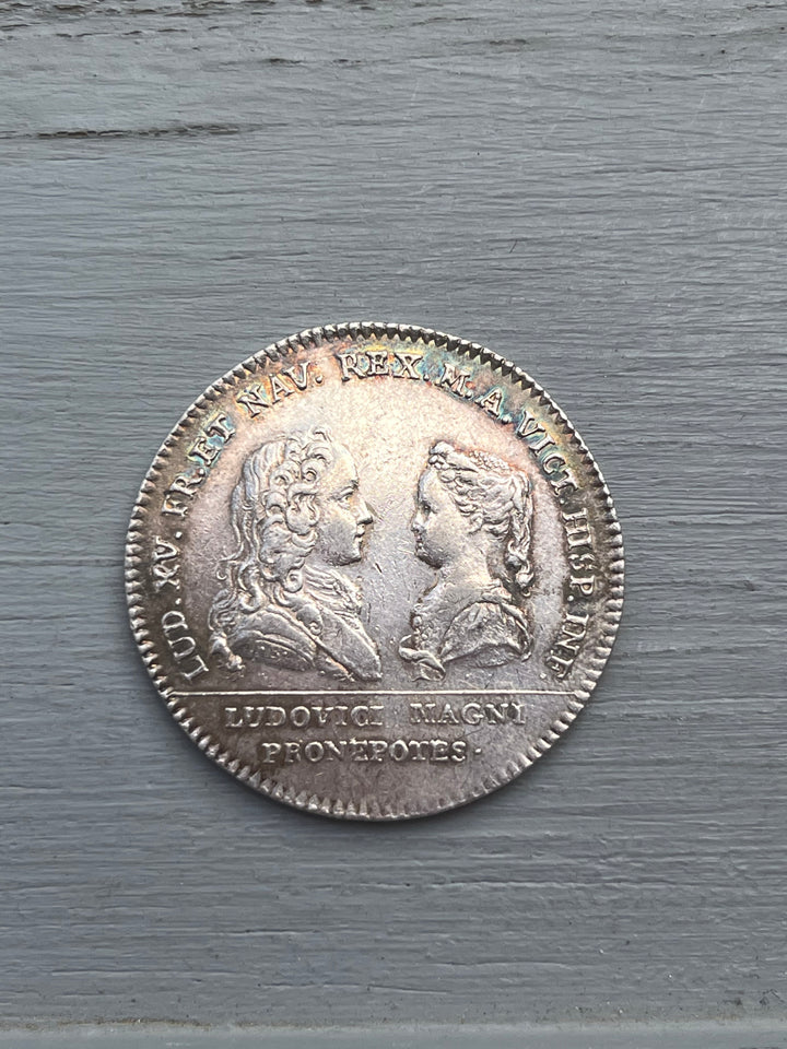 Silver Token, Languedoc Engagement Louis XV und Marie-Anne-Anne-Infantal von Spanien 1722