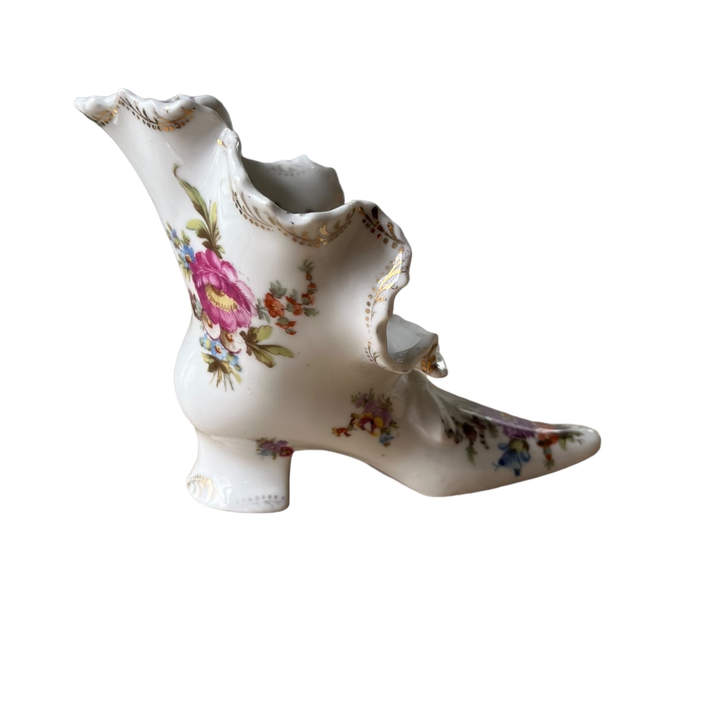vase forme chaussure en céramique Saxe Erdmann schlegelmich
