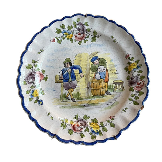 Nevers plate from a tavern scene