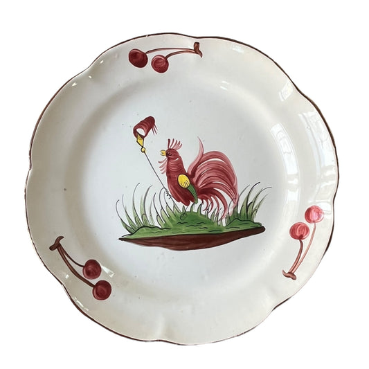Plate with revolutionary rooster earthenware from Islettes Revolution 18th century