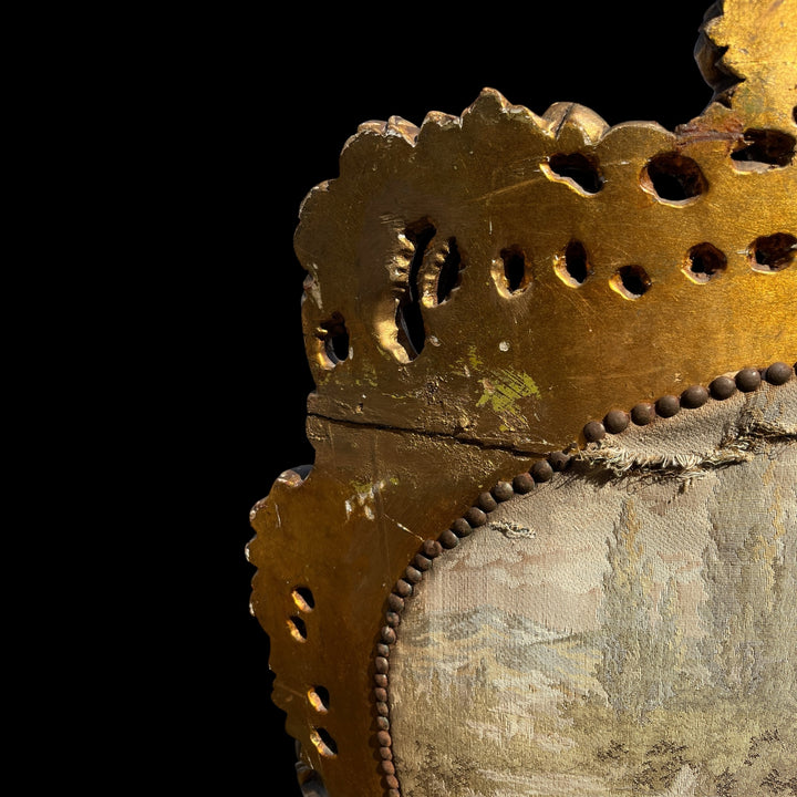 Paire de grandes bergères a oreilles Rococo en bois Allemagne ou Autriche, XIXe siècle
