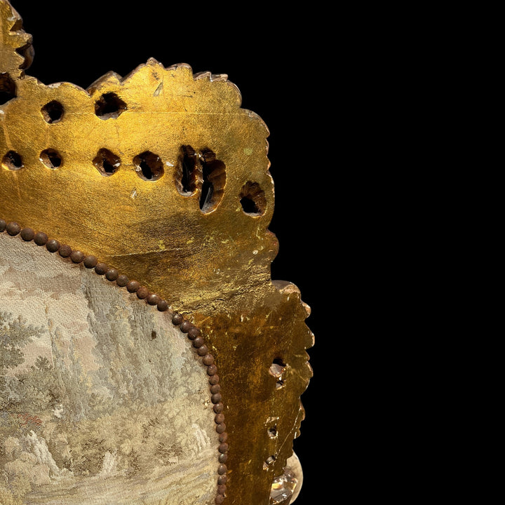 Paire de grandes bergères a oreilles Rococo en bois Allemagne ou Autriche, XIXe siècle
