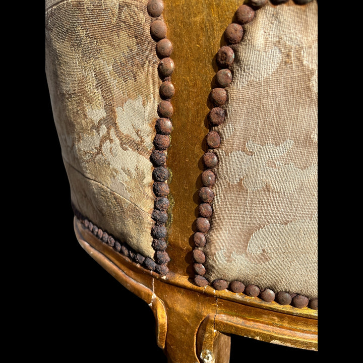 Paire de grandes bergères a oreilles Rococo en bois Allemagne ou Autriche, XIXe siècle