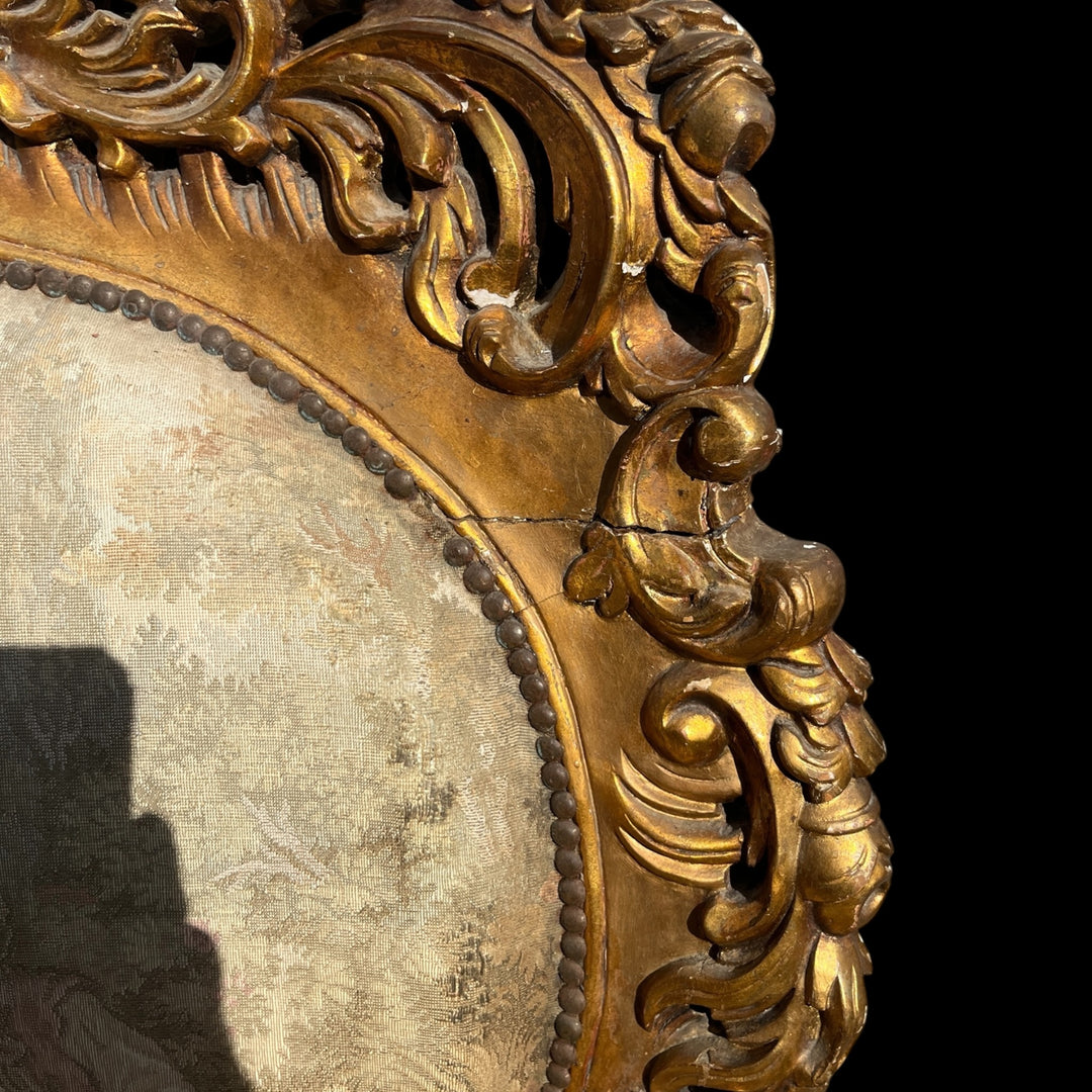 Paire de grandes bergères a oreilles Rococo en bois Allemagne ou Autriche, XIXe siècle