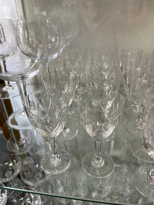 set of 10 crystal port glasses