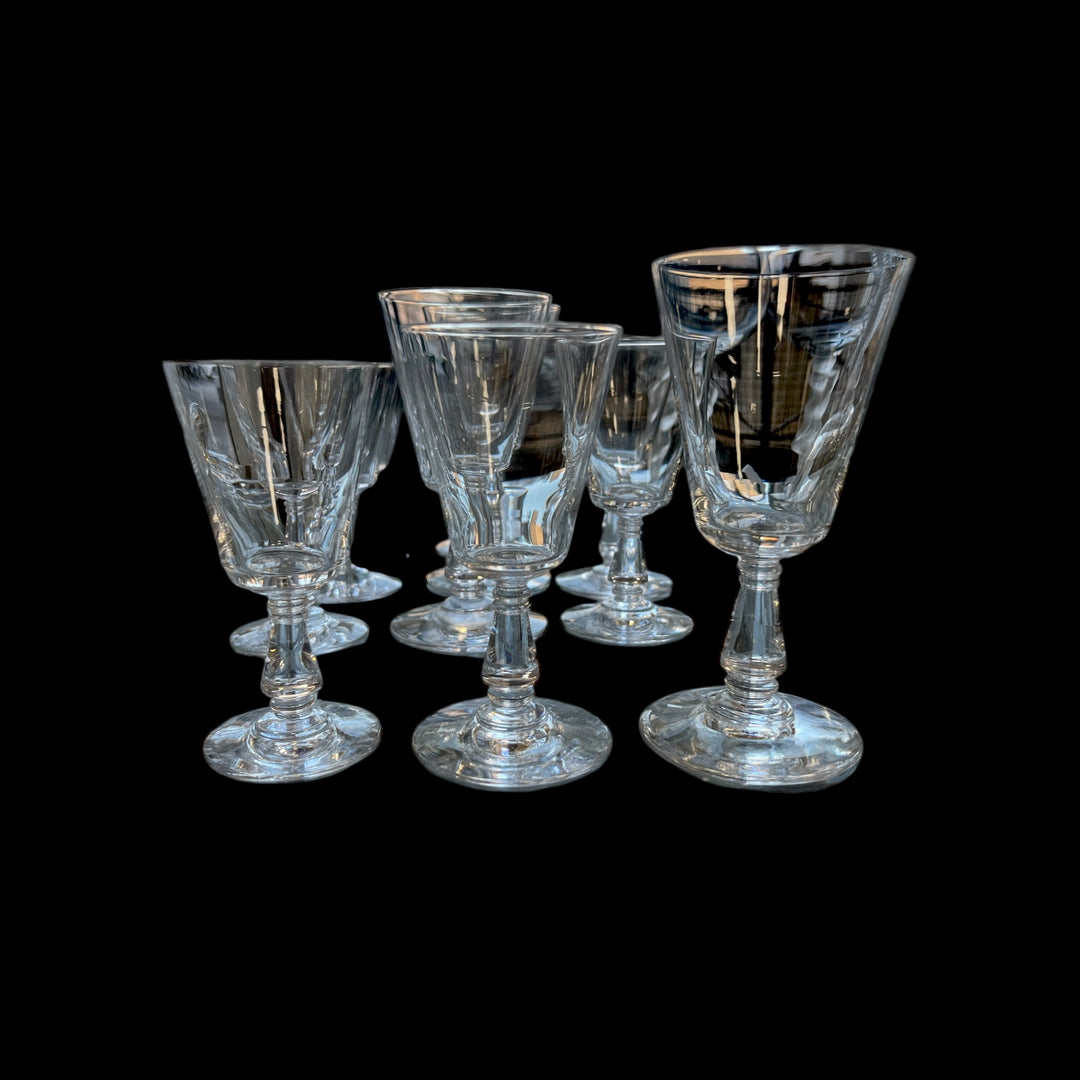 service 12 verres cristal à pied xixe