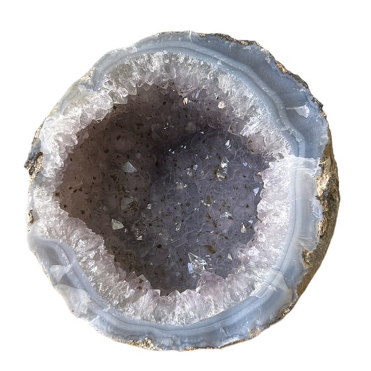 Géode Améthyste goethite, calcite Chihuahua Mexique C34