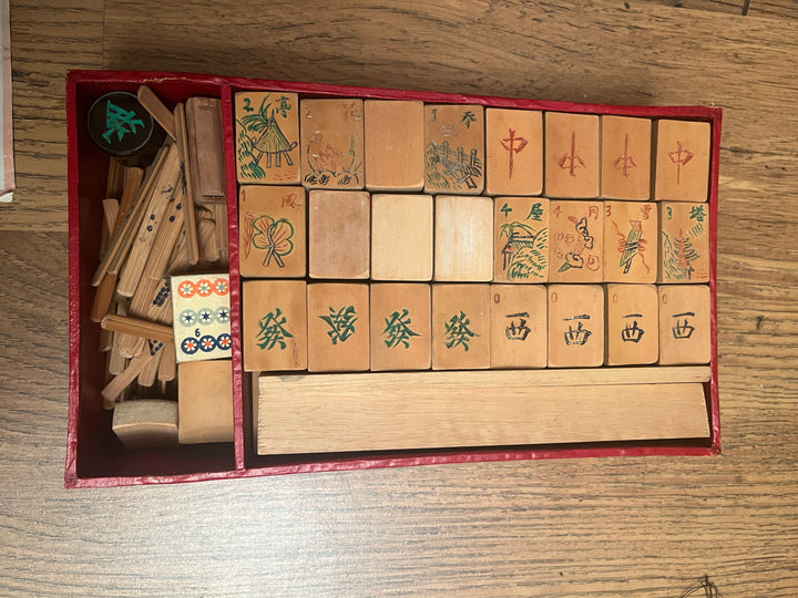Jeu de Mah-Jongg Vintage en Bambou  (Années 1920)