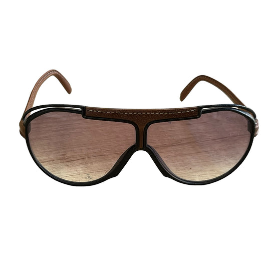 lunettes de soleil cuir yves saint Laurent années 1980