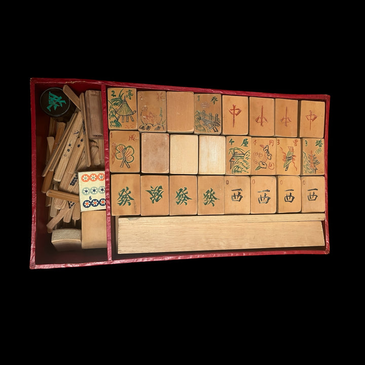 Jeu de Mah-Jongg Vintage en Bambou  (Années 1920)