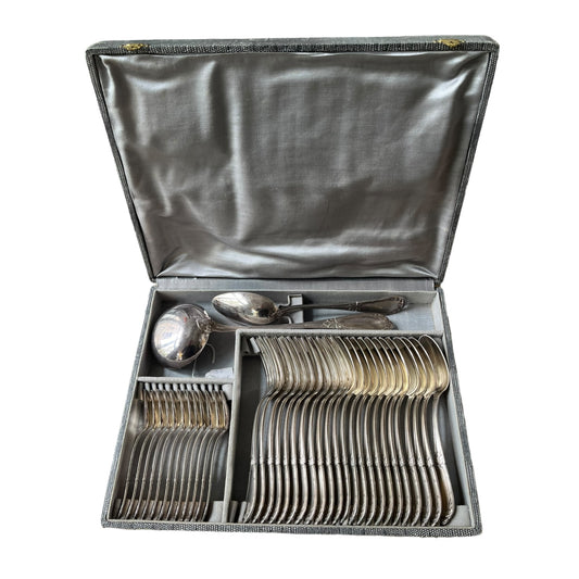 SFAM cutlery set 38 pieces Louis XV style silver metal