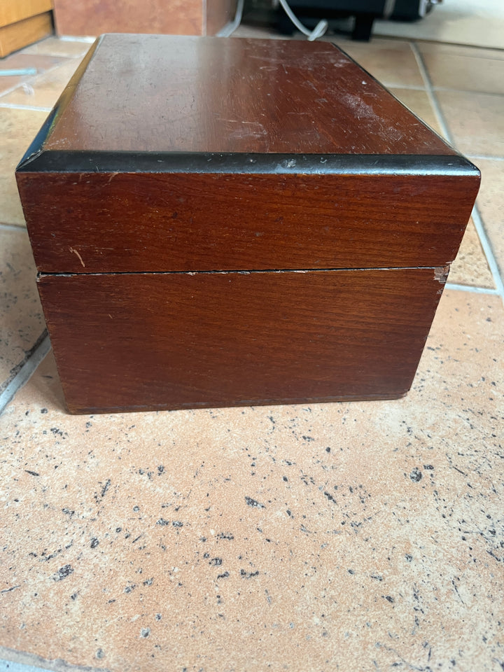 Boîte de jeu de loto en acajou début 1900