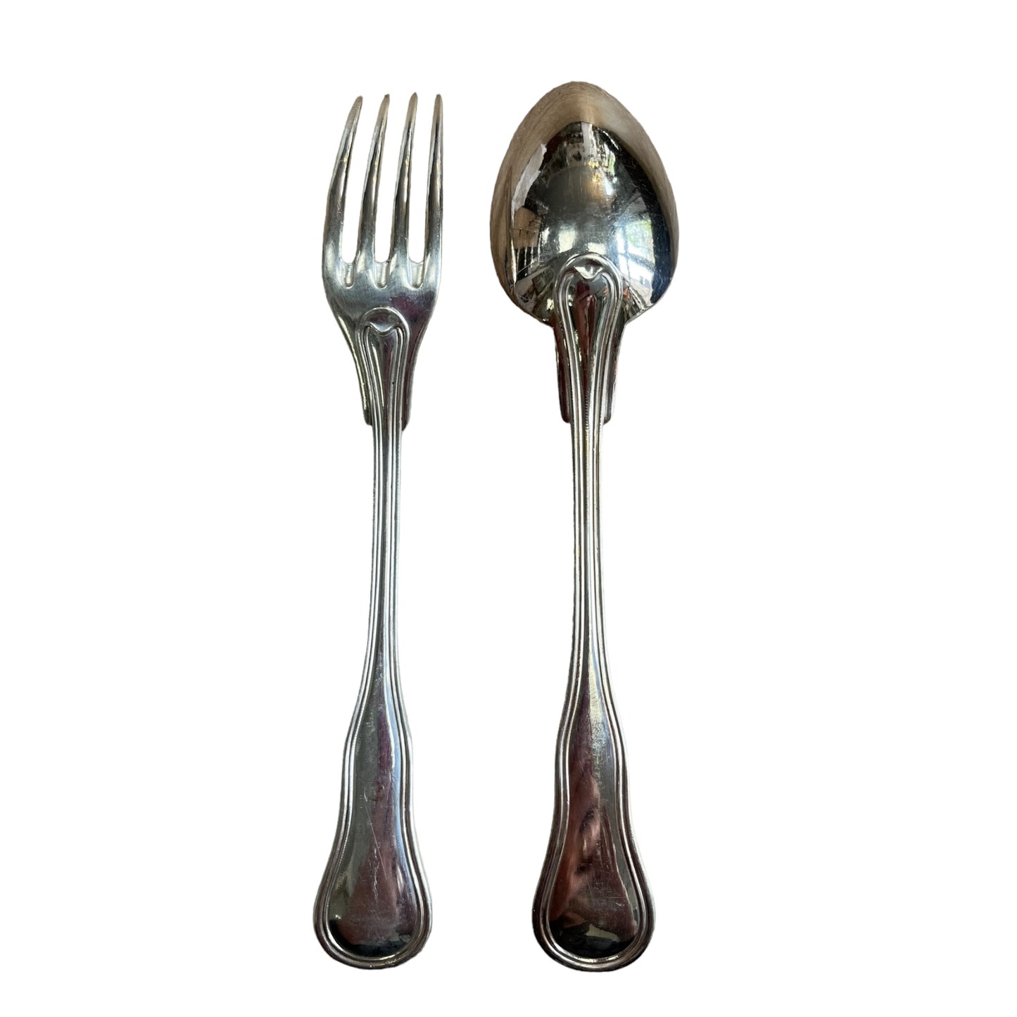 Boulenger cutlery model fiddle net silver metal 24 pieces