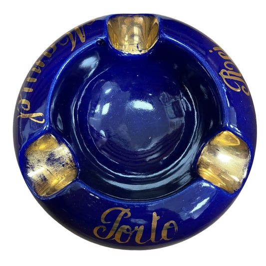 Porto Rei Manuel vintage blue ashtray