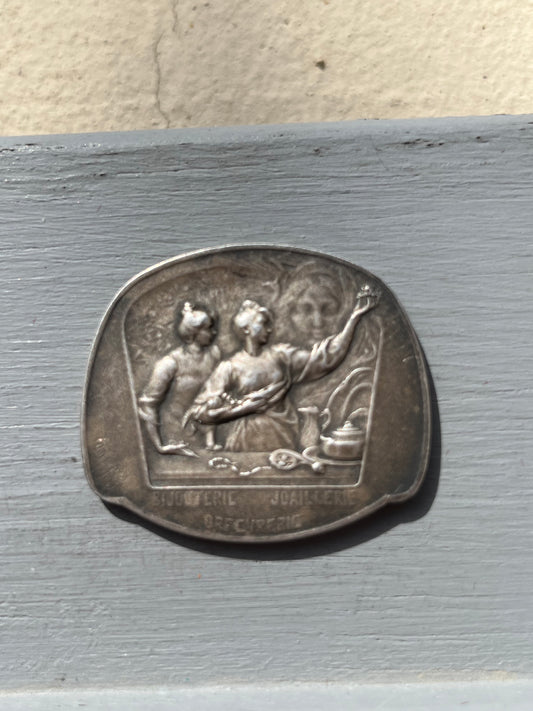 Médaille argent art déco syndicat bijouterie joaillerie orfèvrerie de paris