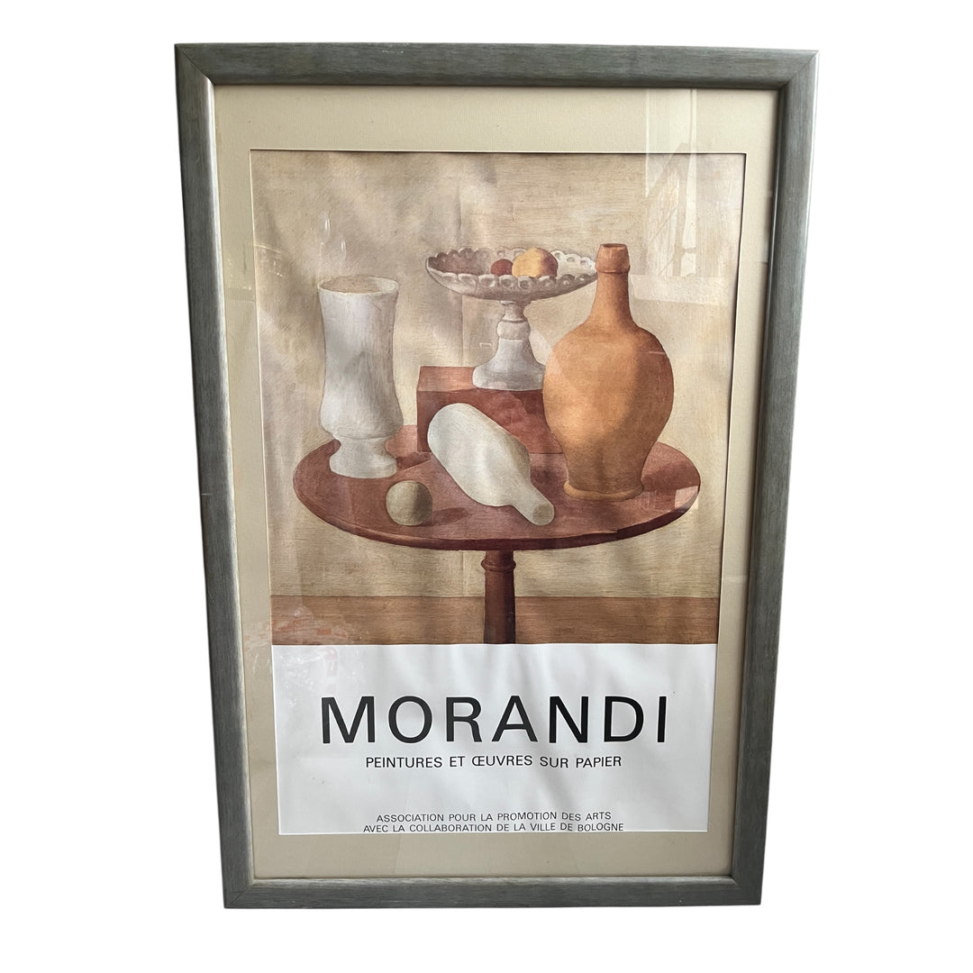 Affiche encadrée exposition de Georgio Morandi à  Paris 1987