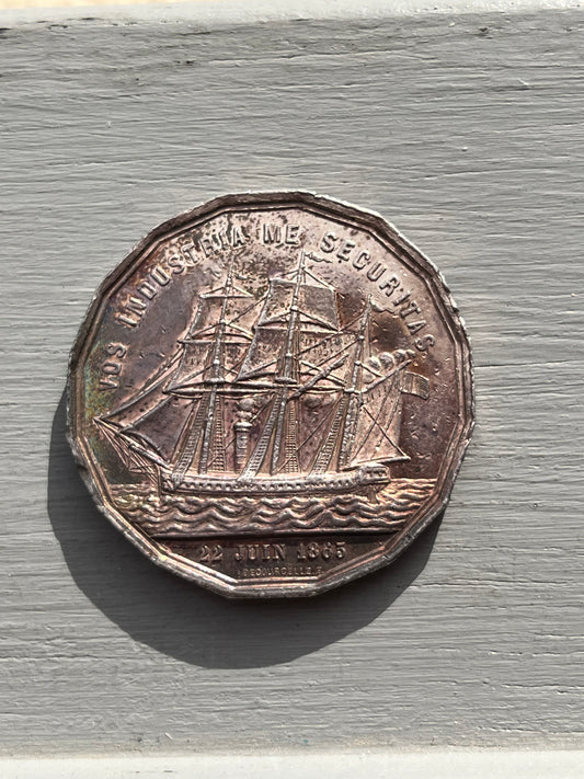 GUiENNE maritime insurance silver token 1863 Bordeaux