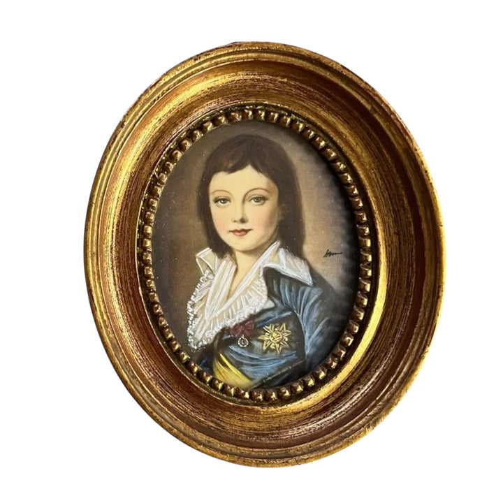 Miniature de Louis XVII portrait de Hil sur ivoire