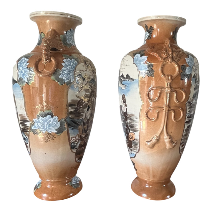 pair of large Japanese vases with ceramic