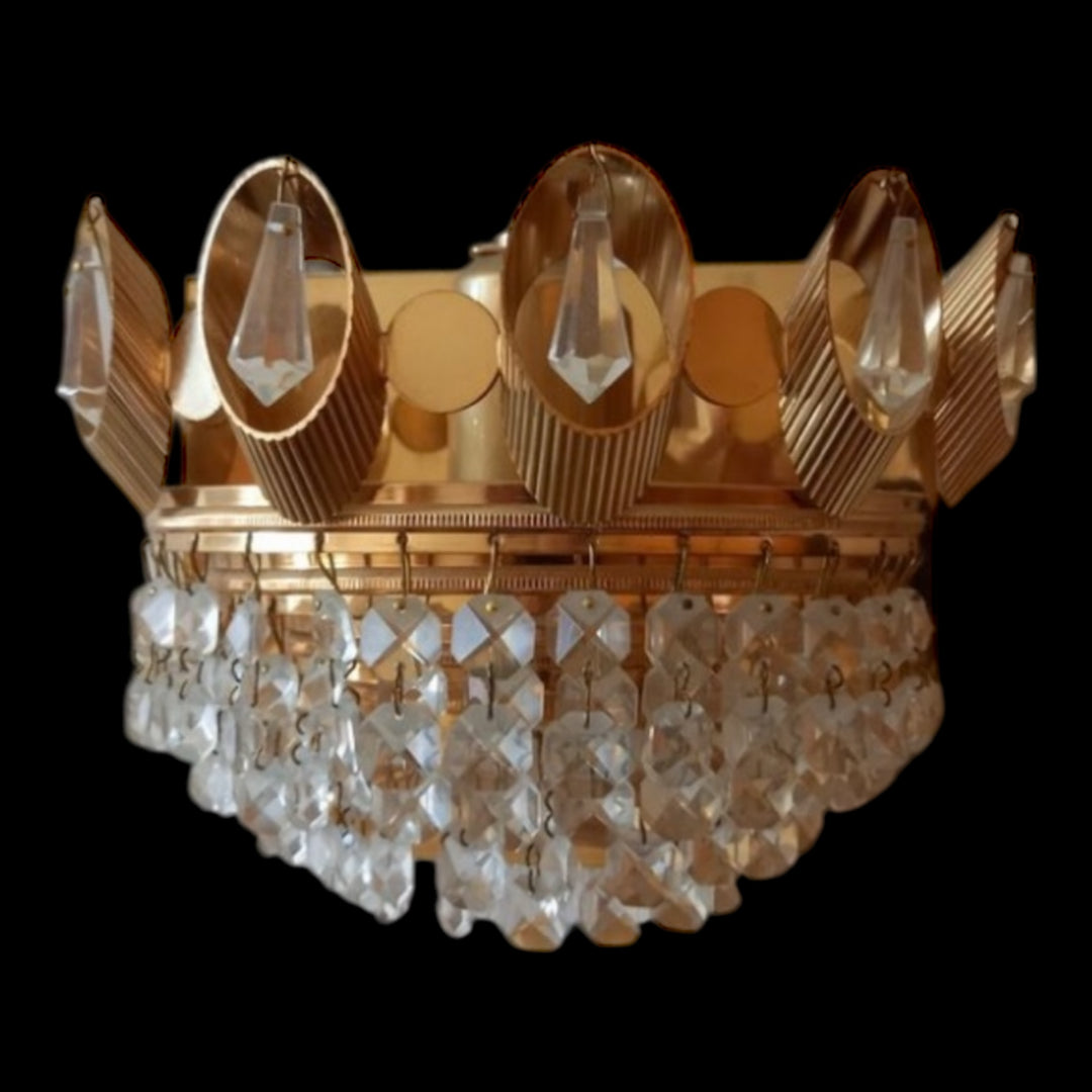 lustre Palwa en cristal avec 2 appliques