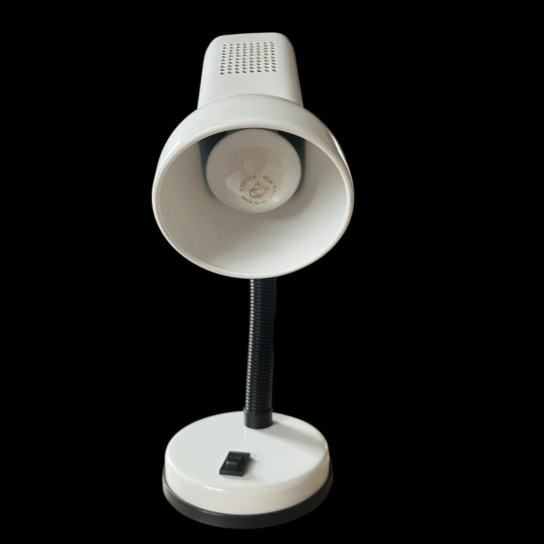 Lampe de bureau nuova Veneta Lumi flexible blanche années 1980