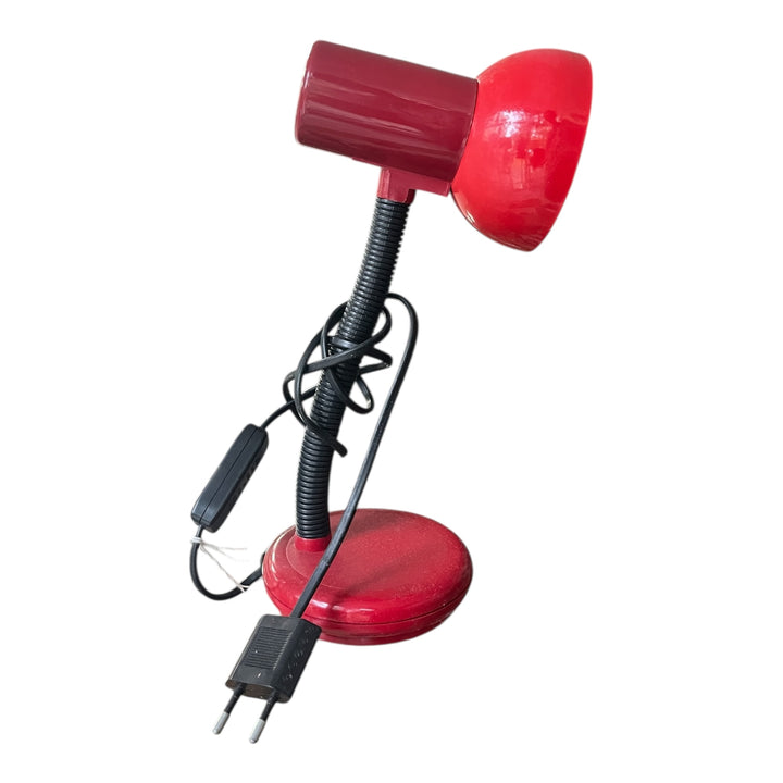 Lampe de bureau flexible rouge années 1980