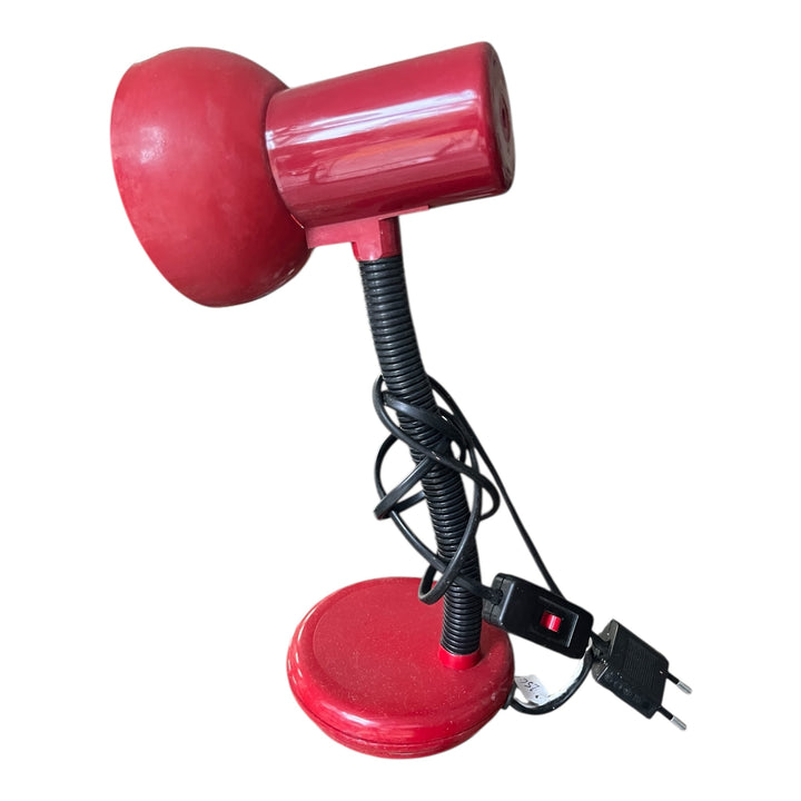 Lampe de bureau flexible rouge années 1980
