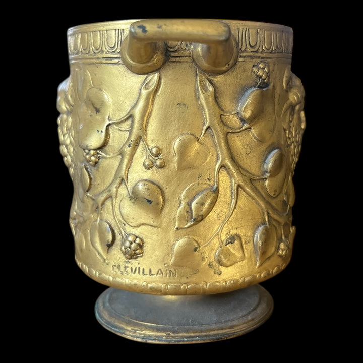 petite coupe mortier en bronze doré Bacchus  par Levillain et Barbedienne