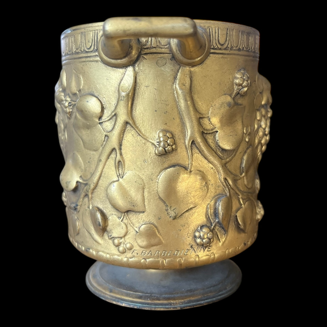 petite coupe mortier en bronze doré Bacchus  par Levillain et Barbedienne