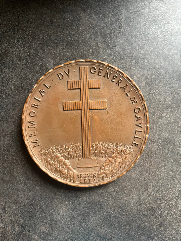 Médaille cuivre mémorial du Général De Gaulle 1972 par De Jaeger