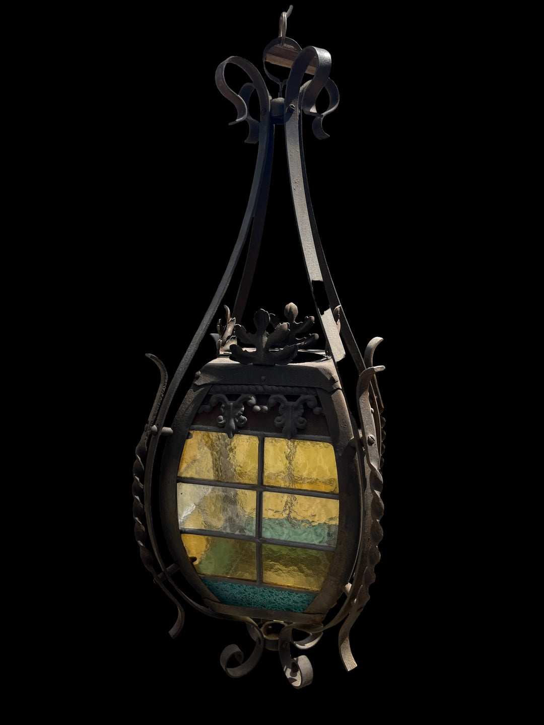 lanterne fer forgé avec vitraux napoléon 3