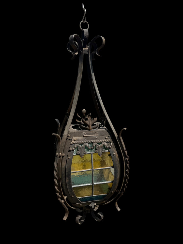 lanterne fer forgé avec vitraux napoléon 3
