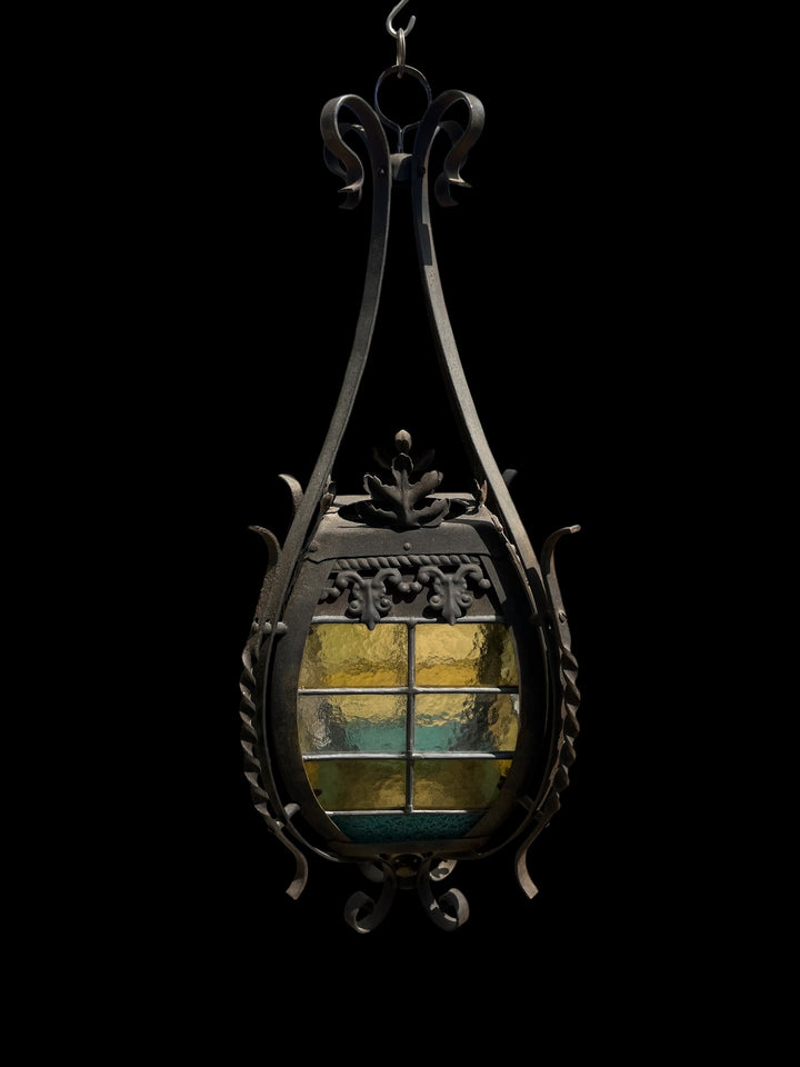 lanterne fer forgé avec vitraux napoléon 3