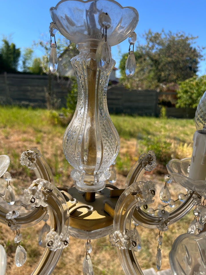 lustre cristal  marie thérèse 5 feux bohème