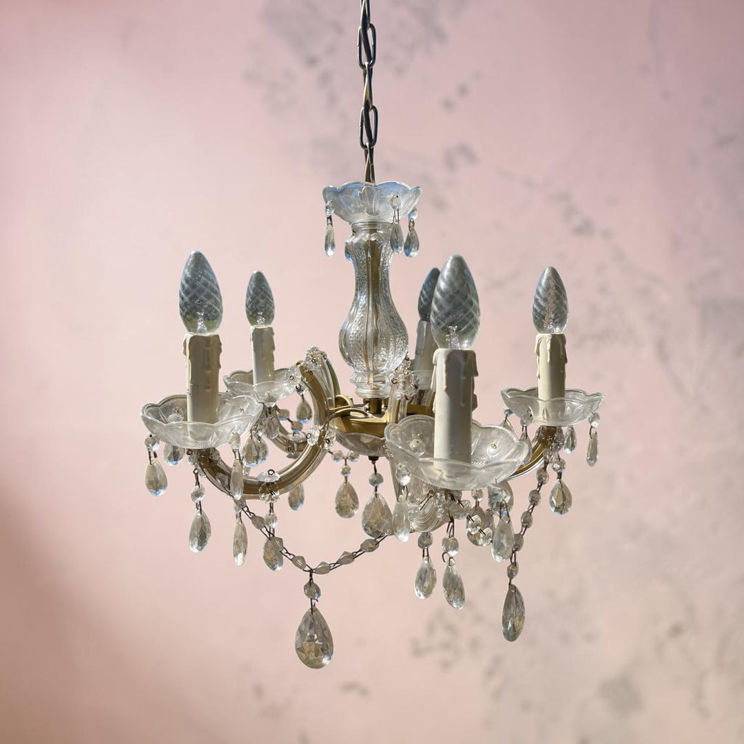 lustre cristal  marie thérèse 5 feux bohème