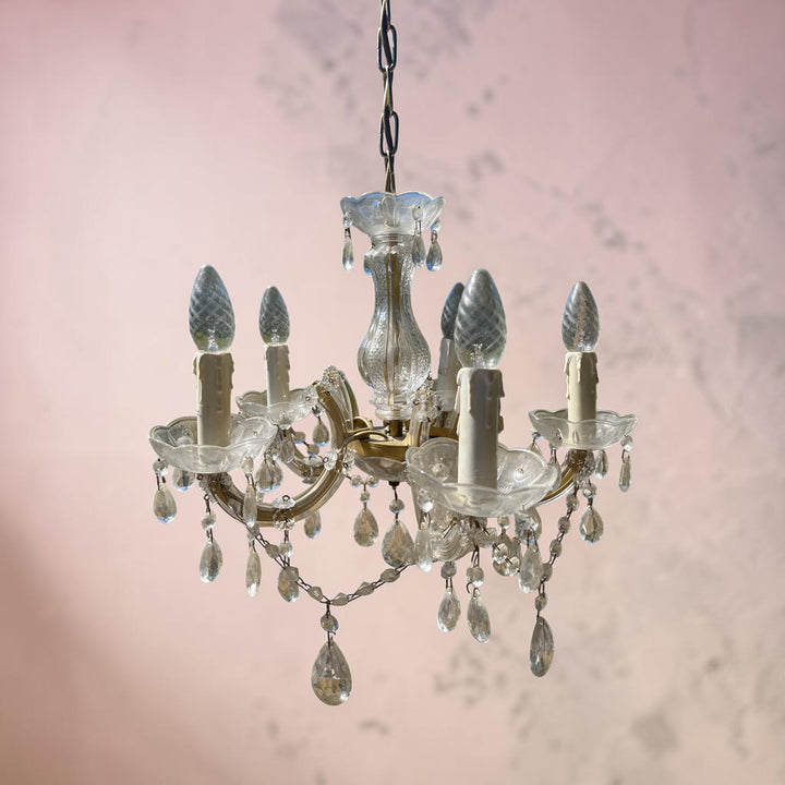 lustre cristal  marie thérèse 5 feux bohème