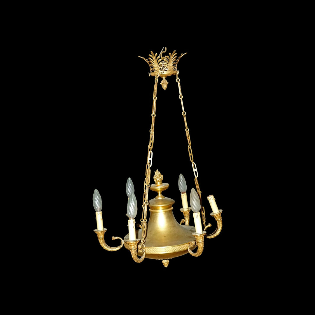 suspension bronze 6 feux style empire