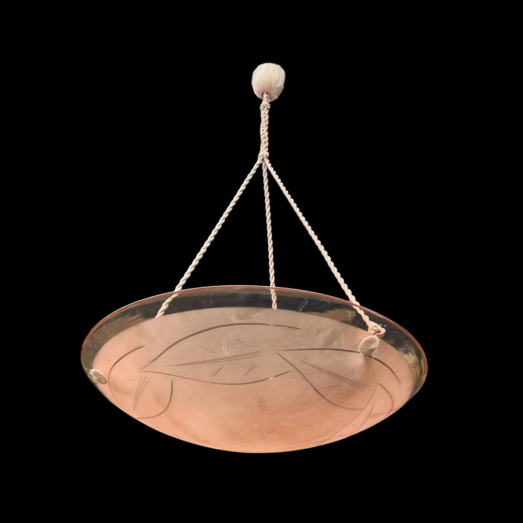 suspension style art déco rose