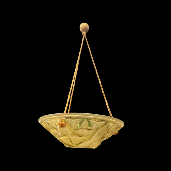 suspension art déco jaune
